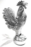 Hood Ornament Pull Rooster Chrome Metal Round Base 2-3/8" Diameter Base GG#48340