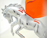 GG Lighted Hood Ornament Stallion Windrider Amber 3 Stud Chrome 9 3/4" #48390