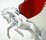 Lighted Hood Ornament Stallion Windrider Red Wing 3 Stud Chrome 9 3/4" GG#48393