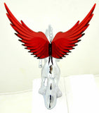 Lighted Hood Ornament Stallion Windrider Red Wing 3 Stud Chrome 9 3/4" GG#48393