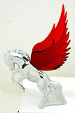 Lighted Hood Ornament Stallion Windrider Red Wing 3 Stud Chrome 9 3/4" GG#48393