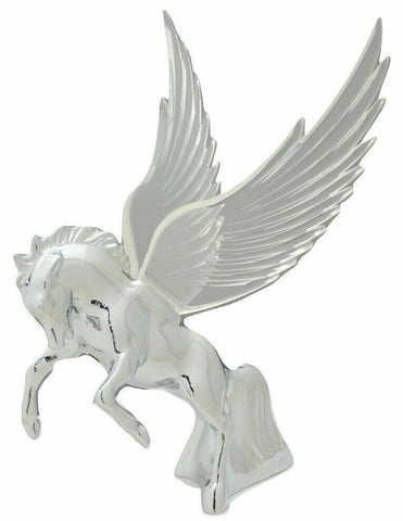 GG Lighted Hood Ornament Stallion Windrider Clear 3 Stud Chrome 9 3/4" #48395