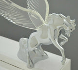 GG Lighted Hood Ornament Stallion Windrider Clear 3 Stud Chrome 9 3/4" #48395
