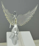 GG Lighted Hood Ornament Stallion Windrider Clear 3 Stud Chrome 9 3/4" #48395