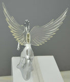 GG Lighted Hood Ornament Stallion Windrider Clear 3 Stud Chrome 9 3/4" #48395