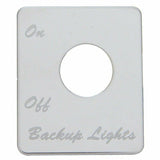UP Toggle Switch Plate for Peterbilt Back Up Light Stainless Etched #48405
