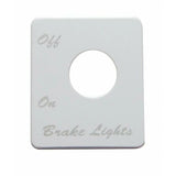 Toggle Switch Plate for Peterbilt Brake Light Stainless Steel Etched UP#48408