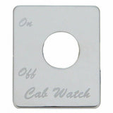 UP Toggle Switch Plate for Peterbilt Cab Watch Alarm Stainless Etched #48414