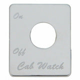 UP Toggle Switch Plate for Peterbilt Cab Watch Alarm Stainless Etched #48414