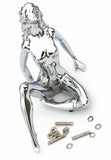 Hood Ornament Chrome Posing Sitting Lady Chrome Die Cast 6 1/4" Tall GG#48420