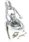 Hood Ornament Chrome Posing Sitting Lady Chrome Die Cast 6 1/4" Tall GG#48420