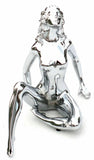 Hood Ornament Chrome Posing Sitting Lady Chrome Die Cast 6 1/4" Tall GG#48420