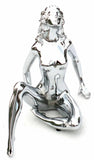 Hood Ornament Chrome Posing Sitting Lady Chrome Die Cast 6 1/4" Tall GG#48420