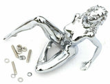 Hood Ornament Chrome Posing Sitting Lady Chrome Die Cast 6 1/4" Tall GG#48420