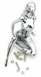 Hood Ornament Chrome Posing Sitting Lady Chrome Die Cast 6 1/4" Tall GG#48420