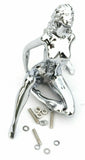 Hood Ornament Chrome Posing Sitting Lady Chrome Die Cast 6 1/4" Tall GG#48420