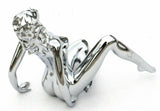 Hood Ornament Chrome Posing Sitting Lady Chrome Die Cast 6 1/4" Tall GG#48420