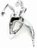 Hood Ornament Chrome Posing Sitting Lady Chrome Die Cast 6 1/4" Tall GG#48420
