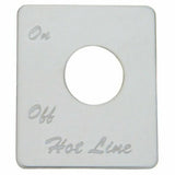UP Toggle Switch Plate for Peterbilt Fuel Hot Line Stainless Steel Etched #48438