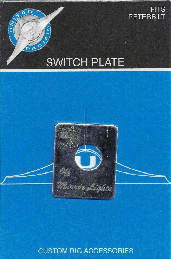 UP Toggle Switch Plate for Peterbilt Mirror LIght Stainless Steel Etched #48450