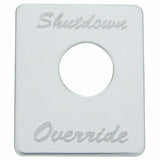 UP Toggle Switch Plate for Peterbilt Shut Down Override Stainless Etched #48464