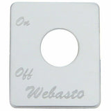 UP Switch Plate for Peterbilt Engine Heater Webasto Stainless Etched #48476