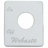 UP Switch Plate for Peterbilt Engine Heater Webasto Stainless Etched #48476