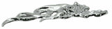 Cutout Flaming Skull Accent Face Right Chrome Plastic 7 1/4" Tape Mount UP#50103