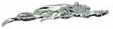 Cutout Flaming Skull Accent Face Right Chrome Plastic 7 1/4" Tape Mount UP#50103