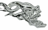 Cutout Flaming Skull Accent Face Right Chrome Plastic 7 1/4" Tape Mount UP#50103