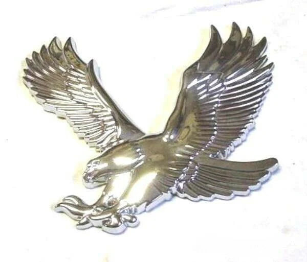 Cutout 3D Eagle Accent Beak Facing Left Chrome Plastic 7" x 6" UP#50111 Each
