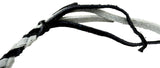 Horn Pull Braided Leather Key Chain 10" Long 1" Ring Black Gray HTS#5025BLG