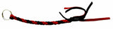 Horn Pull Braided Leather Key Chain 10" Long With 1" Ring Black Red HTS#5025BLR
