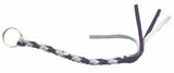 HTS Horn Pull Braided Leather Key Chain 10" Long 1" Ring Purple Gray #5025PG