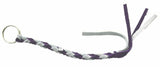 HTS Horn Pull Braided Leather Key Chain 10" Long 1" Ring Purple Gray #5025PG