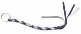 HTS Horn Pull Braided Leather Key Chain 10" Long 1" Ring Purple Gray #5025PG