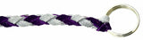 HTS Horn Pull Braided Leather Key Chain 10" Long 1" Ring Purple Gray #5025PG