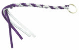 HTS Horn Pull Braided Leather Key Chain 10" Long 1" Ring Purple Gray #5025PG