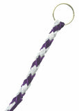 HTS Horn Pull Braided Leather Key Chain 10" Long 1" Ring Purple Gray #5025PG