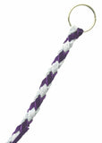 HTS Horn Pull Braided Leather Key Chain 10" Long 1" Ring Purple Gray #5025PG