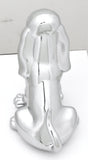 Hood Ornament Sitting Basset Hound Chrome 4 Stud Mount 7 1/8" (H)-HTS#5040