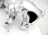 Hood Ornament Sitting Basset Hound Chrome 4 Stud Mount 7 1/8" (H)-HTS#5040