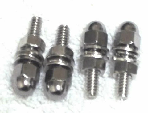 license plate bolt(4) mini hex cap chrome plated metal for Peterbilt Kenworth FL
