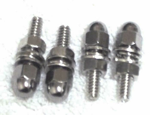 license plate bolt(4) mini hex cap chrome plated metal for Peterbilt Kenworth FL