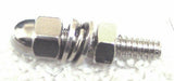 license plate bolt(4) mini hex cap chrome plated metal for Peterbilt Kenworth FL