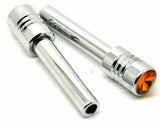Door Lock Knobs Screw-on Amber Jewel Chrome Aluminum 1/2" I.D. GG#50860 Pair