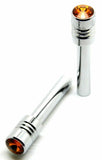 Door Lock Knobs Screw-on Amber Jewel Chrome Aluminum 1/2" I.D. GG#50860 Pair