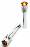 Door Lock Knobs Screw-on Amber Jewel Chrome Aluminum 1/2" I.D. GG#50860 Pair