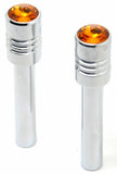 Door Lock Knobs Screw-on Amber Jewel Chrome Aluminum 1/2" I.D. GG#50860 Pair