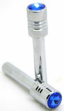 Door Lock Knobs Screw-on Blue Jewel Chrome Aluminum 1/2" I.D. GG#50861 Pair